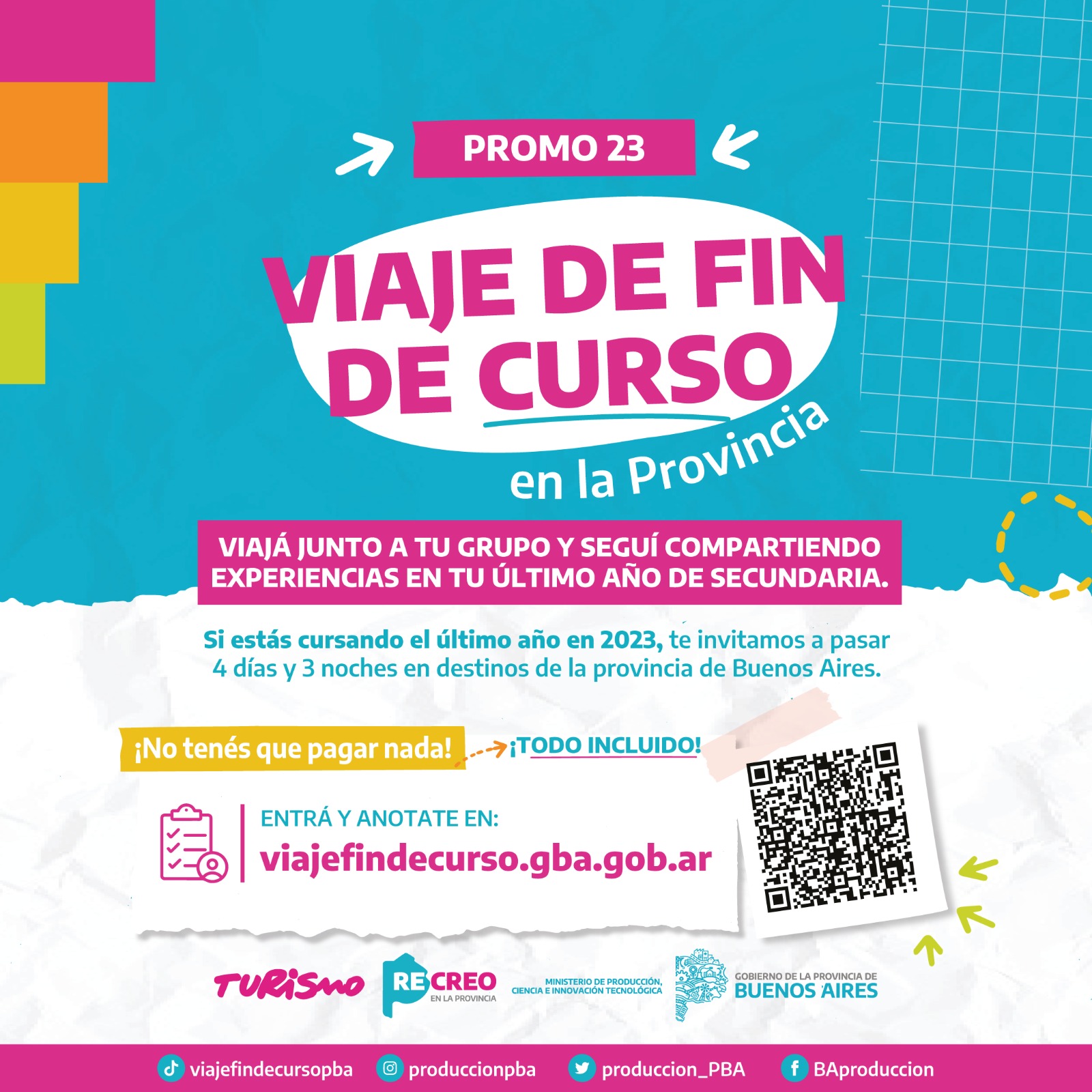 Viaje de Fin de Curso gratuito en la Provincia