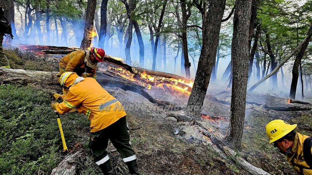 Personal suarense combate el fuego en la Patagonia