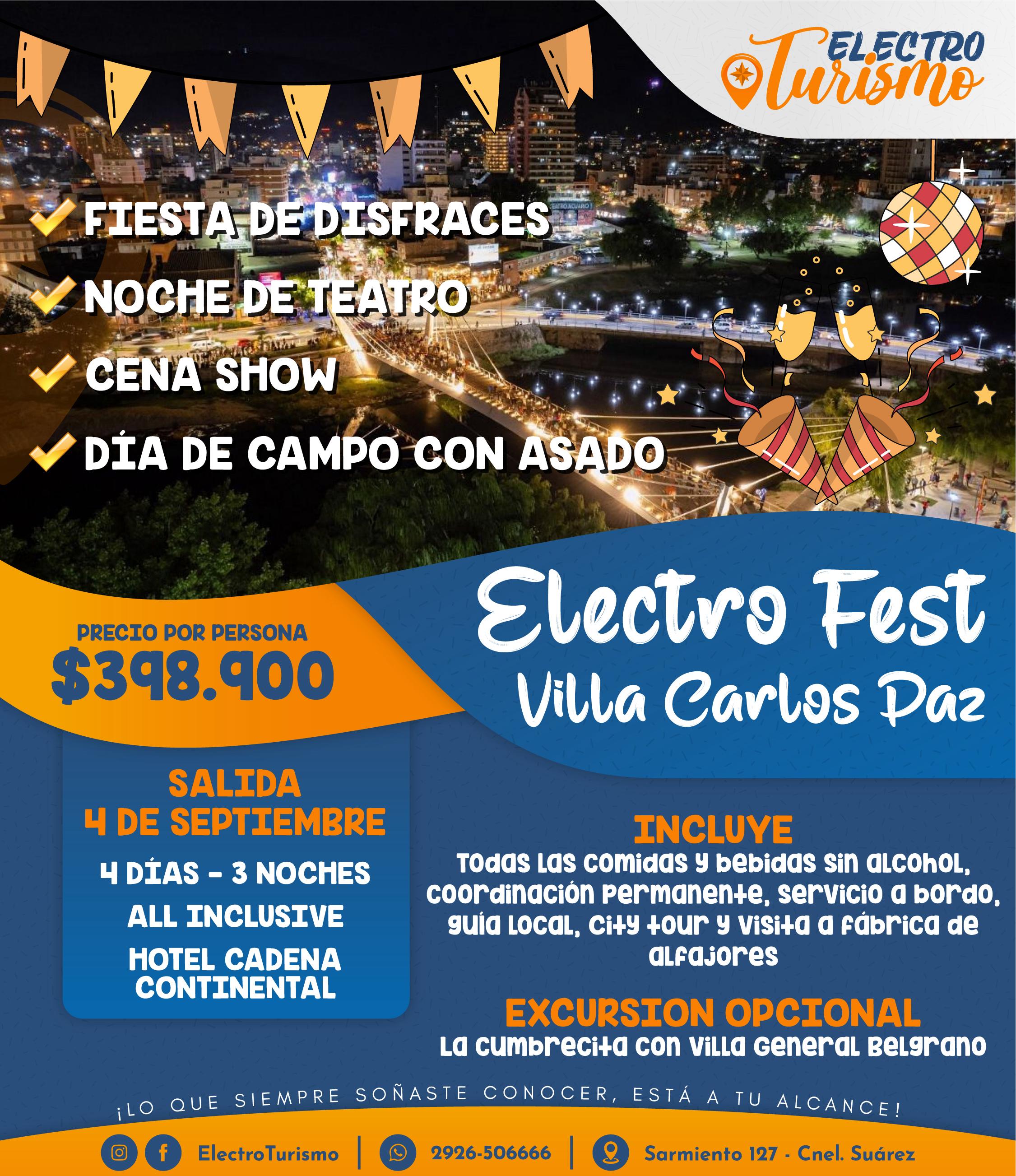 El 4 de septiembre, viví la Fiesta de Electro Turismo en Villa Carlos Paz